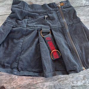 UNDERGROUND PUNK BLACK JEAN SHIRT WITH HARDWARE AND TAGGED, heavy zippers sz 6